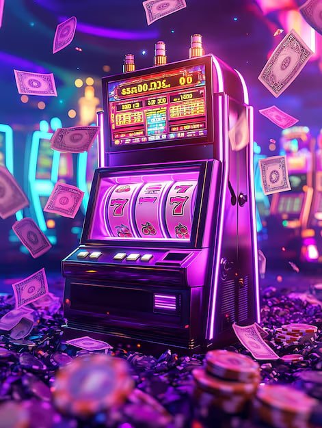 Màn hình game slot trực tuyến rực rỡ sắc màu với vòng quay may mắn trên ee88bet